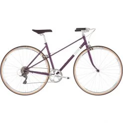 Creme Vélos De Ville Femme Echo Uno Mixte 8 Vitesses, Violet